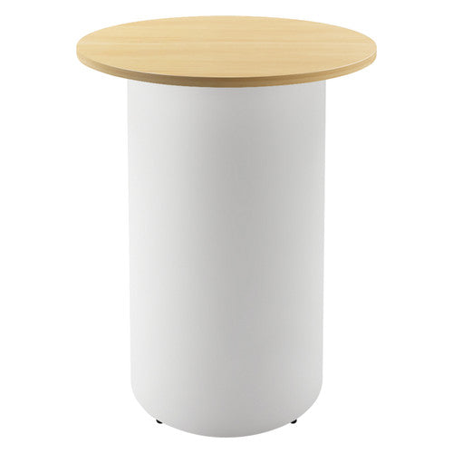 Rapidline High Bar Table Round Drum Base 900mm Diameter Natural Oak / White