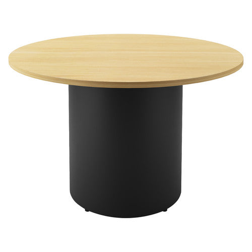 Rapidline Round Table Drum Base 1200mm Diameter Natural Oak / Black