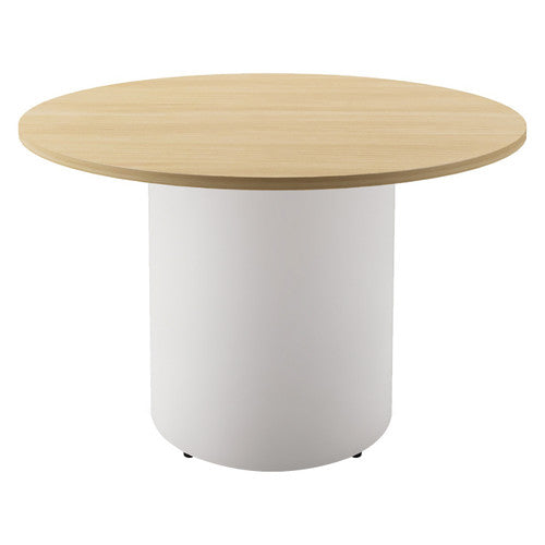 Rapidline Round Table Drum Base 1200mm Diameter Natural Oak / White