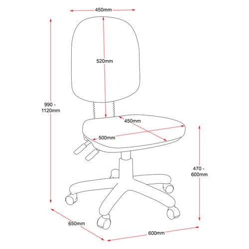 Rapidline EC070BH High Back Operator Chair Black Fabric