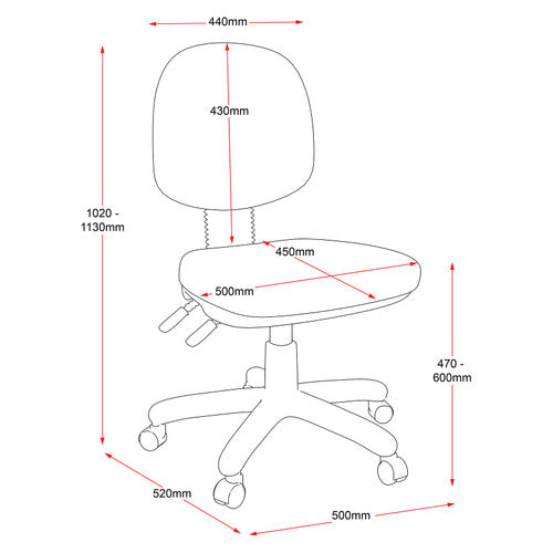 Rapidline EC070BM Medium Back Operator Chair Black Fabric