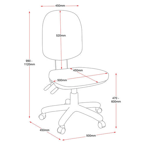 Rapidline EC070CH High Back Ergo Operator Chair Black Fabric
