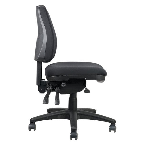 Rapidline Ergo Midi Medium Back Operator Chair Black Fabric