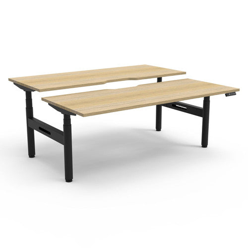 Rapidline Halo Plus Back to Back Workstation 1500 x 750mm Natural Oak / Black Satin