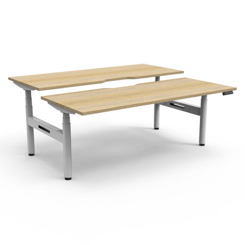 Rapidline Halo Plus Back to Back Workstation 1500 x 750mm Natural Oak / White Satin