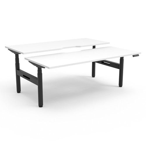 Rapidline Halo Plus Back to Back Workstation 1800 x 750mm Natural White / Black Satin