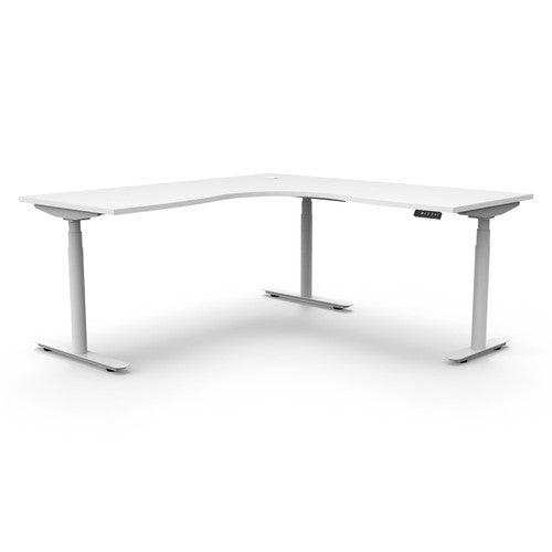 Rapidline Halo Plus Corner Workstation 1800 x 1500 x 750mm Natural White / White Satin