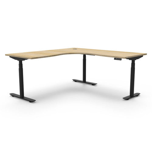 Rapidline Halo Plus Corner Workstation 1800 x 1800 x 750mm Natural Oak / Black Satin