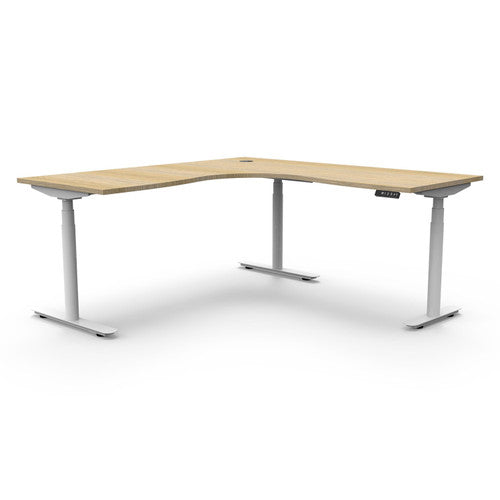 Rapidline Halo Plus Corner Workstation 1800 x 1800 x 750mm Natural Oak / White Satin