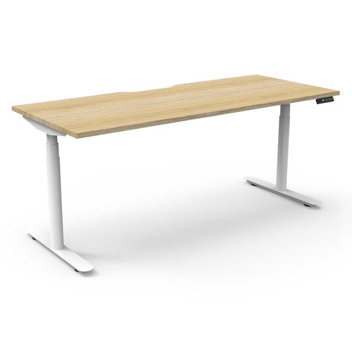 Rapidline Halo Plus Single Sided Workstation 1200 x 750mm Natural Oak / White Satin