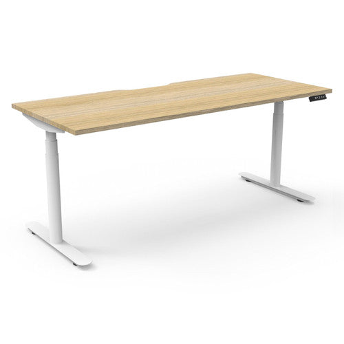 Rapidline Halo Plus Single Sided Workstation 1500 x 750mm Natural Oak / White Satin