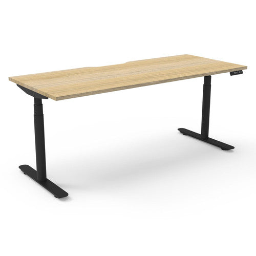 Rapidline Halo Plus Single Sided Workstation 1800 x 750mm Natural Oak / Black Satin