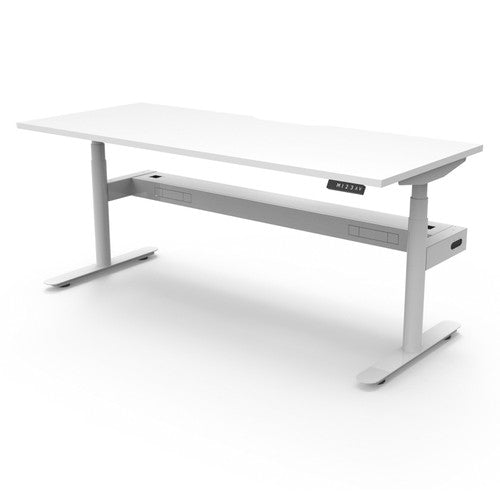Rapidline Halo Plus Single Sided Workstation 1500 x 750mm with Cable Tray Natural White / White Satin