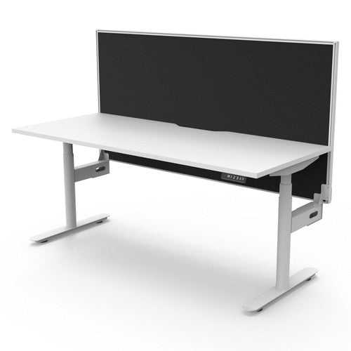Rapidline Halo Plus Single Sided Workstation 1500 x 750mm with Screen Natural White / White Satin