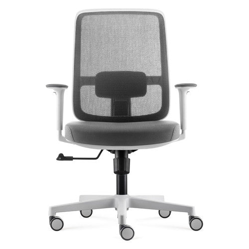 Rapidline Lotto Medium Back Mesh Operator Chair White / Grey Frame