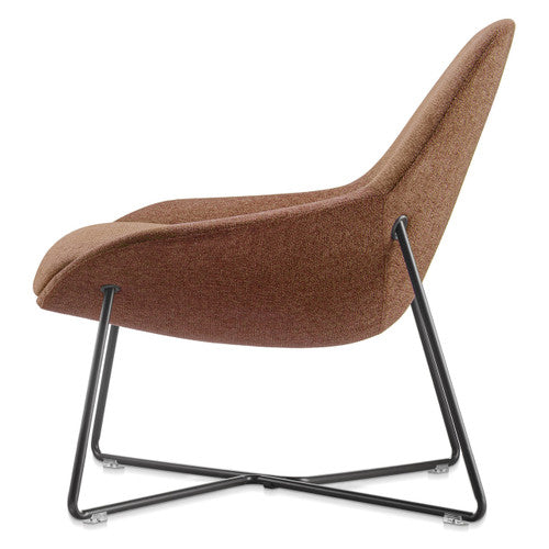 Rapidline Lutie Cross Base Breakout Lounge Chair Rust Fabric