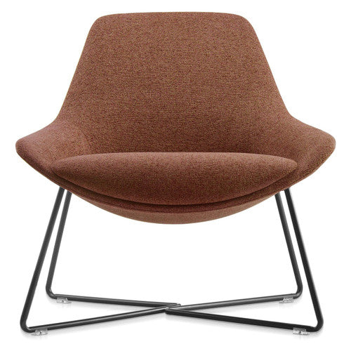 Rapidline Lutie Cross Base Breakout Lounge Chair Rust Fabric