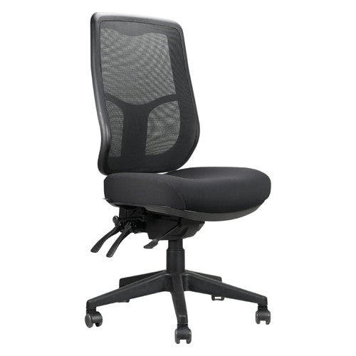 Rapidline Merida High Back Mesh Operator Chair Black Fabric