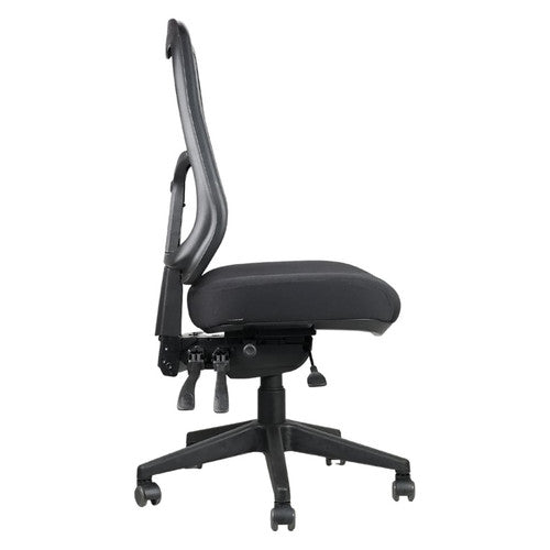 Rapidline Merida High Back Mesh Operator Chair Black Fabric