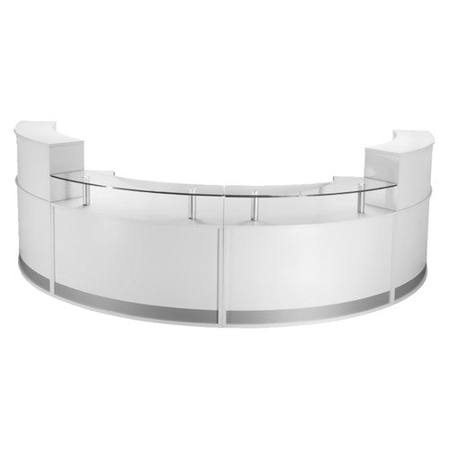 Rapidline Modular Reception Counter with Full Height Reception Hob Natural White