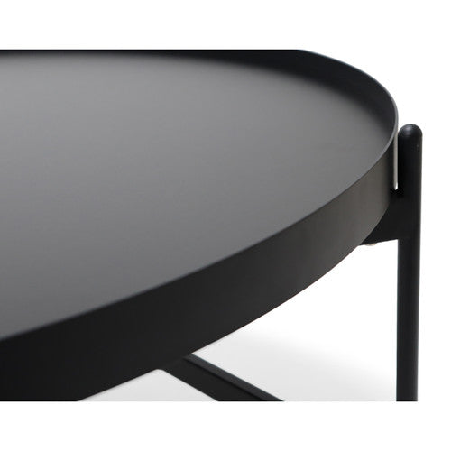 Rapidline Nido Round Coffee Table 800mm Diameter x 435mm Height Black / Black