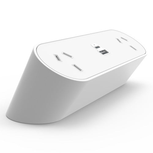 Rapidline Nova Trio Power Rail 2 GPO 1 USB-A 1 USB-C 3 Pin Lead White