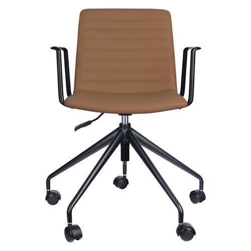 Rapidline Pixel 5 Star Breakout and Meeting Chair with Arms Amber PU / Black Base