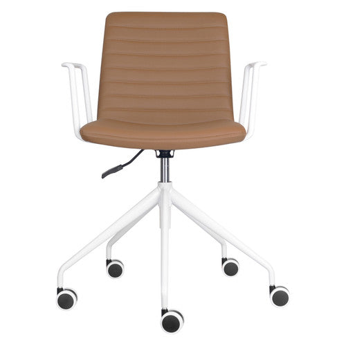 Rapidline Pixel 5 Star Breakout and Meeting Chair with Arms Amber PU / White Base