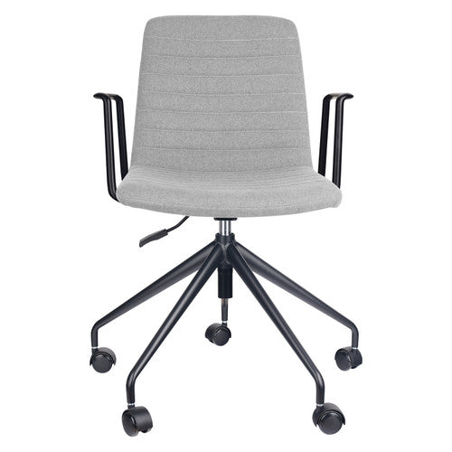 Rapidline Pixel 5 Star Breakout and Meeting Chair with Arms Light Grey Fabric / Black Base