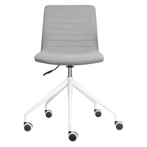 Rapidline Pixel 5 Star Breakout and Meeting Chair Light Grey Fabric / White Base