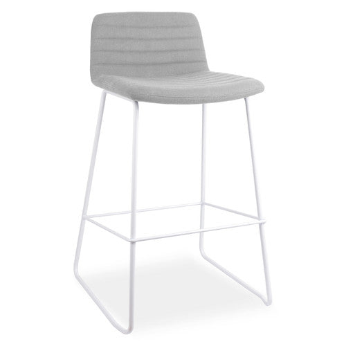 Rapidline Pixel Bar High Stool 730mm Height Light Grey Fabric / White