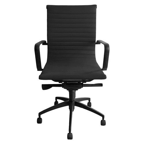 Rapidline PU605M Medium Back Executive Chair with Arms Black PU / Black Base