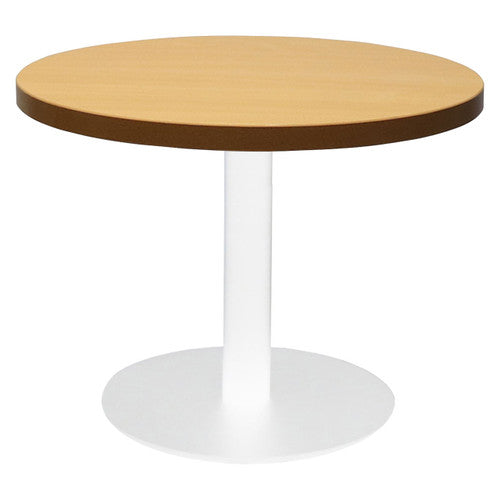 Rapidline Estilo Round Coffee Table Flat Disc Base 600mm Diameter Beech / White