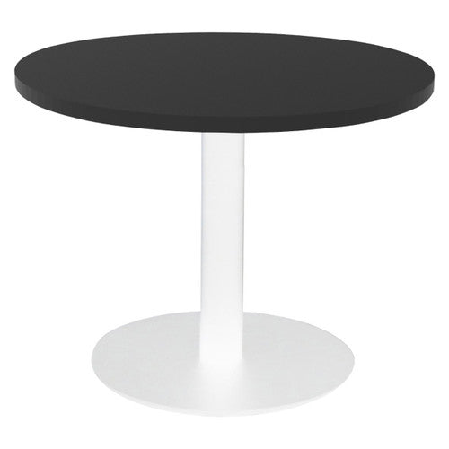 Rapidline Estilo Round Coffee Table Flat Disc Base 600mm Diameter Black / White
