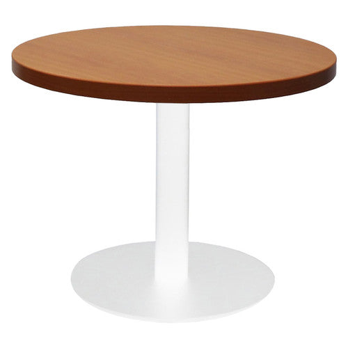 Rapidline Estilo Round Coffee Table Flat Disc Base 600mm Diameter Cherry / White