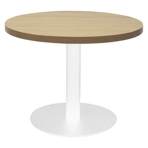 Rapidline Estilo Round Coffee Table Flat Disc Base 600mm Diameter Natural Oak / White