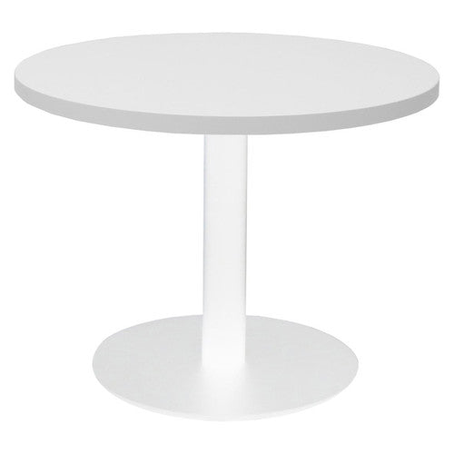 Rapidline Estilo Round Coffee Table Flat Disc Base 600mm Diameter Natural White / White