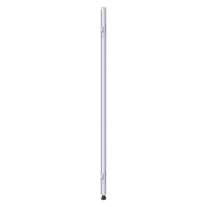 Rapidline Shush30 120 degree joining pole in white satin, a slim square section pole standing upright with a small foot at the base.
