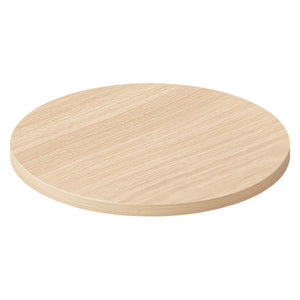 Rapidline round table top in Natural Oak, shown on its own at an angle against a plain white background
