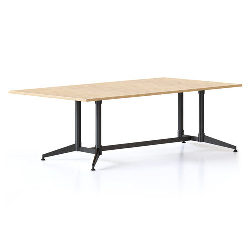 Rapidline Typhoon Meeting and Boardroom Table 2400 x 1200mm Natural Oak / Black
