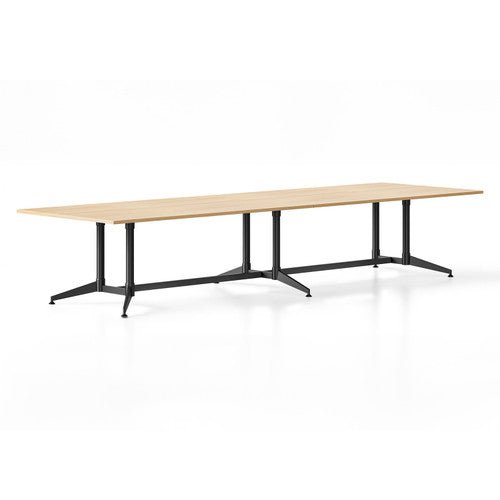 Rapidline Typhoon Meeting and Boardroom Table 3200 x 1200mm Natural Oak / Black