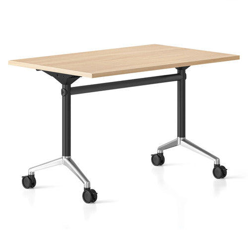 Rapidline Typhoon Flip Top Table 1200 x 600mm Natural Oak / Black Aluminium