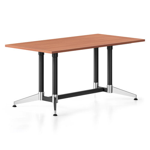 Rapidline Typhoon Meeting and Boardroom Table 1500 x 750mm Cherry / Black Aluminium