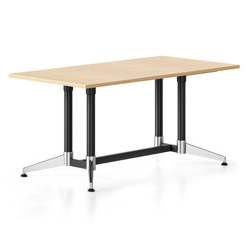 Rapidline Typhoon Meeting and Boardroom Table 1500 x 750mm Natural Oak / Black Aluminium