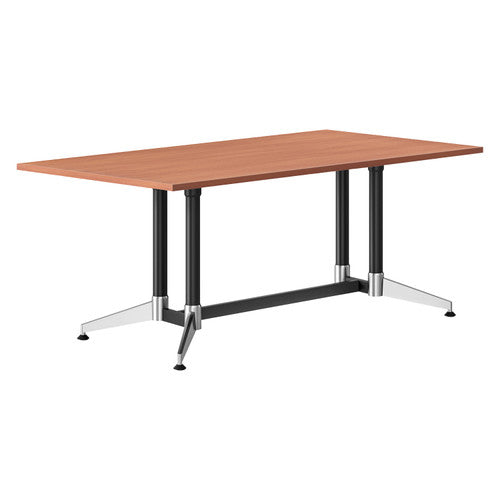 Rapidline Typhoon Meeting and Boardroom Table 1800 x 750mm Cherry / Black Aluminium