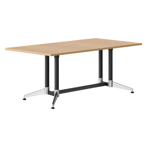 Rapidline Typhoon Meeting and Boardroom Table 1800 x 750mm Natural Oak / Black Aluminium