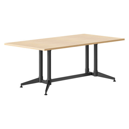 Rapidline Typhoon Meeting and Boardroom Table 1800 x 900mm Natural Oak / Black