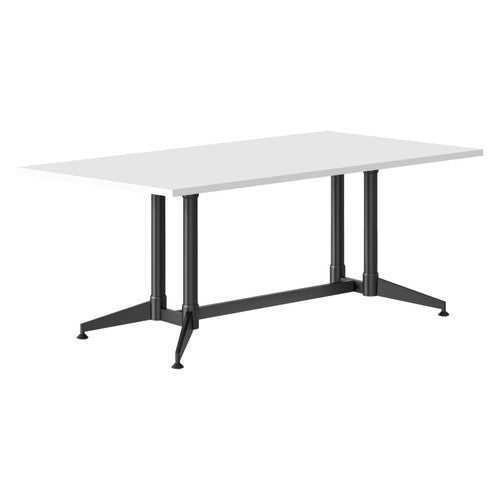 Rapidline Typhoon Meeting and Boardroom Table 1800 x 900mm Natural White / Black