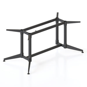 Rapidline Typhoon single stage meeting table frame in black powder coat all over, rendered from a corner angle