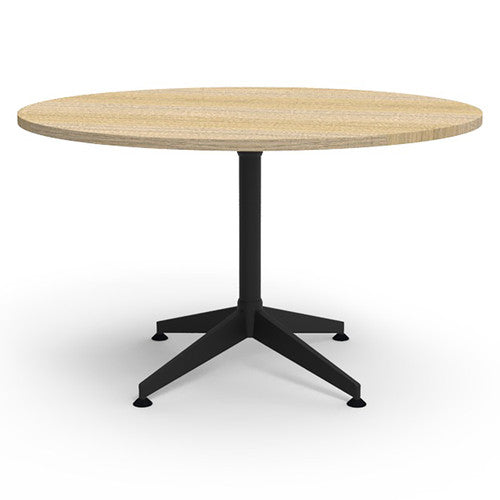 Rapidline Typhoon 4 Star Round Meeting Table 1200mm Diameter Natural Oak / Black
